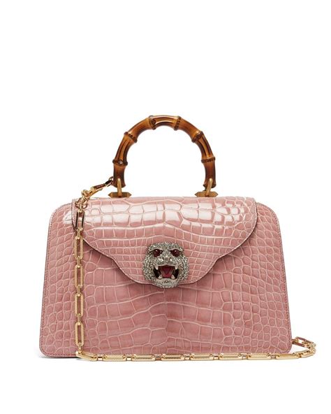 gucci pink bamboo handbag|Gucci bamboo handle shopper.